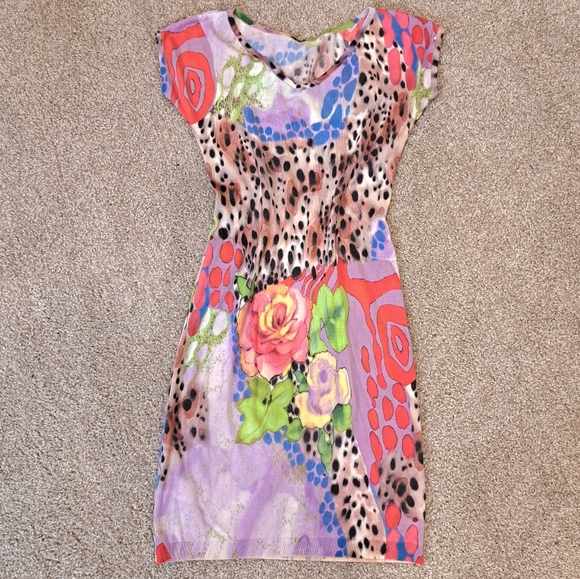 AUTHENTIC Vintage Blumarine Printed Knee-Length Dress - Picture 3 of 6